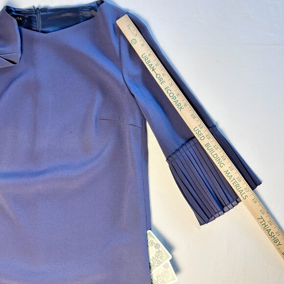 Navy Blue Escada Dress with pleated sleeves size 36 - Picture 7 of 11